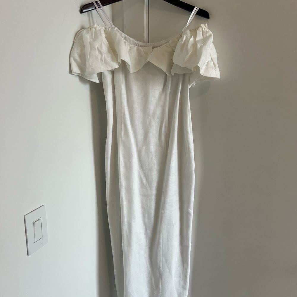 DISSH White Linen Isabelle Midi Dress